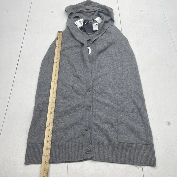Magaschoni Grey Cashmere Hooded Cardigan Poncho Sweater Women’s Size Large New
